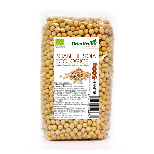Boabe soia BIO - 500 g imagine produs 2021 Dried Fruits